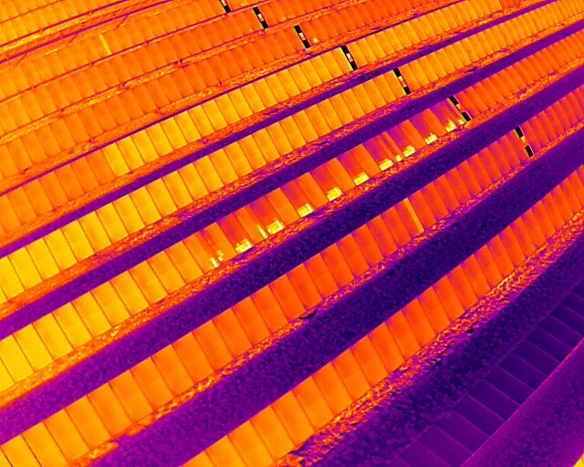 Thermal heatmap of commercial solar farm